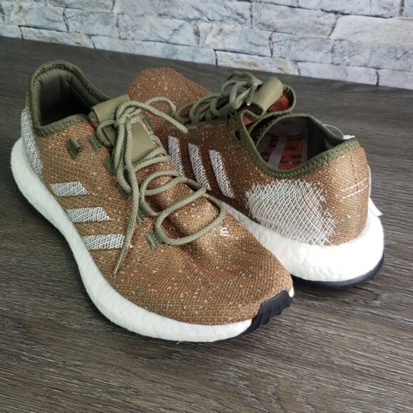 New Adidas PureBOOST Khaki Orange - Picture 1 of 9